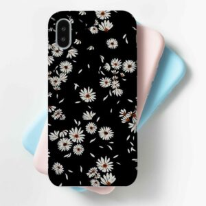 Black Flower Mobile Cover