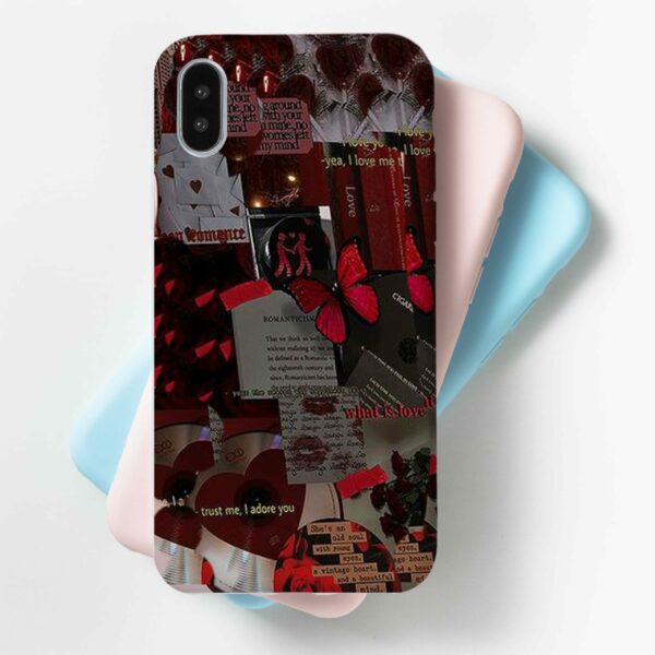 Red Butterfly Asthetic Case Mobile Cover For All Mobile Models